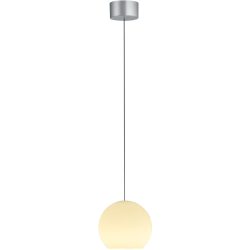 Designer-Pendellampe Bankamp Globe aluminium matt 1-flammig dimmbar D 23 cm - LED - Lichtfarbe: Extra warmweiss - Material: Silikon/Eisen -
