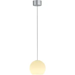 Designer-Pendellampe Bankamp Globe aluminium matt 1-flammig dimmbar D 23 cm - LED - Lichtfarbe: Extra warmweiss - Material: Silikon/Eisen -