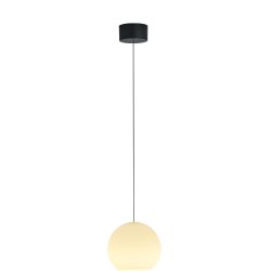 Designer-Pendellampe Bankamp Globe schwarz 1-flammig dimmbar D 23 cm - LED - Lichtfarbe: Extra warmweiss - Material: Silikon/Eisen -