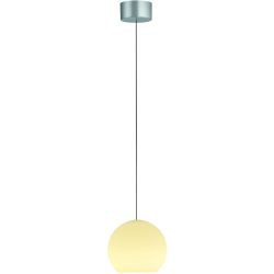 Designer-Pendellampe Bankamp Globe aluminium matt 1-flammig dimmbar D 19 cm - LED - Lichtfarbe: Extra warmweiss - Material: Silikon/Eisen -