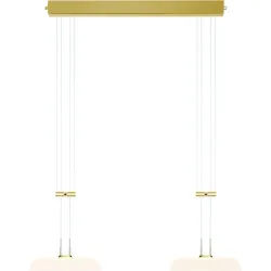 Designer-Pendellampe Bankamp Bowl Messing matt 2-flammig dimmbar - LED - Lichtfarbe: Extra warmweiss - Material: Aluminium/Eisen/Acryl -