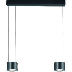 Designer-Pendellampe Bankamp Impulse anthrazit 2-flammig vertical flex - Farbe: anthrazit eloxiert - LED - Lichtfarbe: Extra warmweiss - Material: