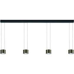 Designer-Pendellampe Bankamp Impulse Bronze 4-flammig vertical flex - LED - Lichtfarbe: Extra warmweiss - Material: Glas/Stahl/Aluminium -