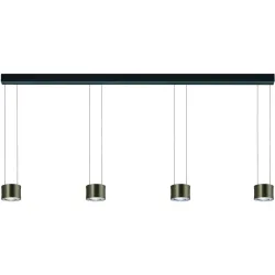 Designer-Pendellampe Bankamp Impulse Bronze 4-flammig vertical flex - LED - Lichtfarbe: Extra warmweiss - Material: Glas/Stahl/Aluminium -