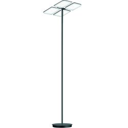 Designer-Stehlampe Bankamp Quadro anthrazit dimmbar H 190 cm - Farbe: anthrazit matt eloxiert - LED - Lichtfarbe: Extra warmweiss - Kaltes Tagesweiss