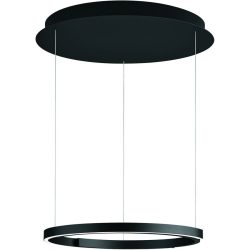 Designer-Pendellampe Bankamp Rings anthrazit matt dimmbar D 55 cm - Farbe: anthrazit matt eloxiert - LED - Lichtfarbe: Extra warmweiss - Helles