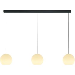 Designer-Pendellampe Bankamp Globe schwarz 3-flammig dimmbar - LED - Lichtfarbe: Extra warmweiss - Material: Silikon/Eisen - Designer-Pendellampe- LED