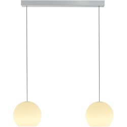 Designer-Pendellampe Bankamp Globe aluminium matt 2-flammig dimmbar - LED - Lichtfarbe: Extra warmweiss - Material: Silikon/Eisen -