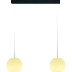 Designer-Pendellampe Bankamp Globe schwarz 2-flammig dimmbar - LED - Lichtfarbe: Extra warmweiss - Material: Silikon/Eisen - Designer-Pendellampe- LED