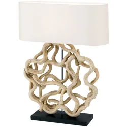 Tischlampe Peggy Holz 20 cm 73 cm - Farbe: natur - Tischlampe