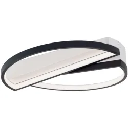 Deckenlampe Olga Schwarz/Weiss Aluminium 43.5 cm 8.5 cm - Lichtfarbe: Warmweiss - Deckenlampe