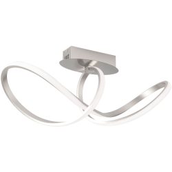 Deckenlampe Circus Grau Stahl 25 cm 27 cm - Farbe: Nickel satiniert - Lichtfarbe: Warmweiss - Deckenlampe