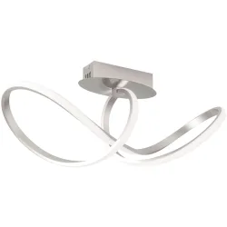 Deckenlampe Circus Grau Stahl 25 cm 27 cm - Farbe: Nickel satiniert - Lichtfarbe: Warmweiss - Deckenlampe