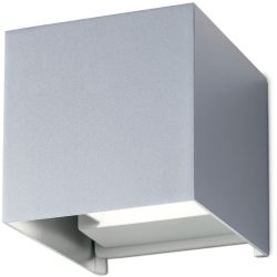 Wandlampe aussen Cube Silber Aluminium 10 cm 10 cm - Farbe: Aluminium matt - Lichtfarbe: Warmweiss - Material: Aluguss - Wandlampe aussen
