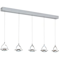 Pendellampe Moon Grau Stahl 12 cm 12 cm - Farbe: chrom - Lichtfarbe: Warmweiss - Pendellampe