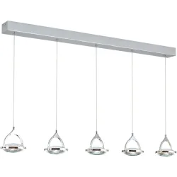 Pendellampe Moon Grau Stahl 12 cm 12 cm - Farbe: chrom - Lichtfarbe: Warmweiss - Pendellampe
