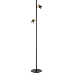 Stehlampe Kevin Gold/Schwarz Stahl 161 cm - Farbe: schwarz-gold - Stehlampe