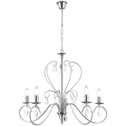 Kronleuchter Alessia Grau Stahl 58 cm - Farbe: chrom - Kronleuchter