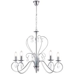 Kronleuchter Alessia Grau Stahl 58 cm - Farbe: chrom - Kronleuchter