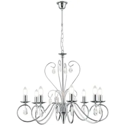Kronleuchter Alessia Grau Stahl 58 cm - Farbe: chrom - Kronleuchter