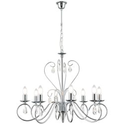 Kronleuchter Alessia Grau Stahl 58 cm - Farbe: chrom - Kronleuchter