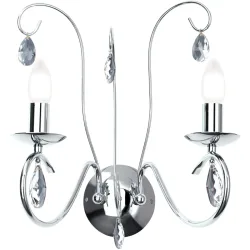 Wandlampe Alessia Grau Stahl 34 cm 43 cm - Farbe: chrom - Wandlampe