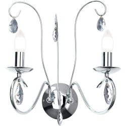 Wandlampe Alessia Grau Stahl 34 cm 43 cm - Farbe: chrom - Wandlampe