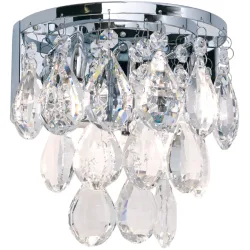 Wandlampe Celeste Grau Stahl 17.5 cm 18 cm - Farbe: chrom - Wandlampe