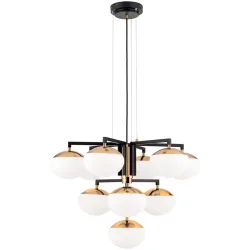 Kronleuchter Josephine Gold/Schwarz Stahl 51.5 cm - Farbe: schwarz-gold - Kronleuchter