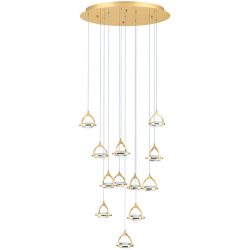 Deckenlampe Moon Gold Stahl 12 cm - Lichtfarbe: Warmweiss - Deckenlampe