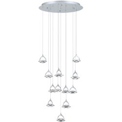 Deckenlampe Moon Grau Stahl 12 cm - Farbe: chrom - Lichtfarbe: Warmweiss - Deckenlampe