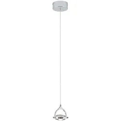 Pendellampe Moon Grau Stahl 12 cm - Farbe: chrom - Lichtfarbe: Warmweiss - Pendellampe