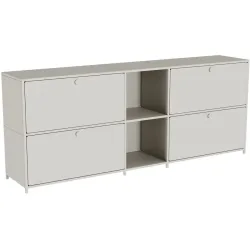 Sideboard Chloé Grau Metall 200 cm 80 cm - Farbe: seidengrau - Möbel Konfigurator: Traummöbel individuell zusammenstellen - Sideboard