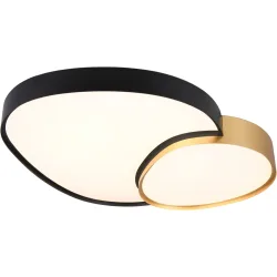 Deckenlampe Esir Gold/Schwarz Metall 77 cm 11.5 cm - Farbe: schwarz-gold - LED - Lichtfarbe: Warmweiss - Kaltes Tagesweiss - Deckenlampe- LED