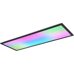 Deckenlampe Ateb Schwarz Metall 80 cm 5 cm - Farbe: schwarz matt - LED - Deckenlampe- LED Energiesparlampe