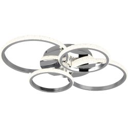 Deckenlampe Retsu Grau Metall 65.5 cm 8.5 cm - Farbe: chrom - LED - Deckenlampe- LED Energiesparlampe