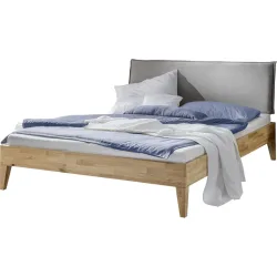 Bett Cyrill Braun Holz 140 x 200 cm - Farbe: eiche - Bett