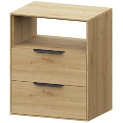 Nachttisch Nikolai Braun Holz 50 cm - Farbe: eiche - Material: Wildeiche - Nachttisch