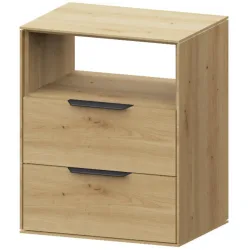 Nachttisch Nikolai Braun Holz 50 cm - Farbe: eiche - Material: Wildeiche - Nachttisch
