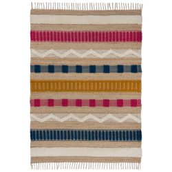 Teppich Nagomi Mehrfarbig Stoff 170 cm 120 cm - Material: Jute, Wolle, Polyester, Baumwolle - Teppich