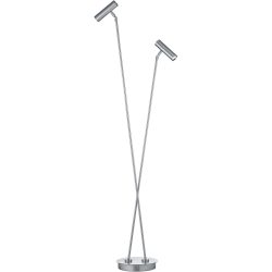 Stehlampe Tom Pro Silber Metall 137 cm - LED - Lichtfarbe: Extra warmweiss - Helles Neutralweiss - Stehlampe- LED Energiesparlampe