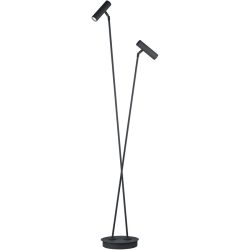 Stehlampe Tom Pro Schwarz Metall 137 cm - LED - Lichtfarbe: Extra warmweiss - Helles Neutralweiss - Stehlampe- LED Energiesparlampe