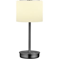Tischlampe Abby Grau/Weiss Metall/Glas 15.6 cm 34 cm - Farbe: Anthrazit, Weiss - LED - Lichtfarbe: Extra warmweiss - Material: Metall, Opalglas -