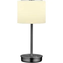 Tischlampe Abby Grau/Weiss Metall/Glas 15.6 cm 34 cm - Farbe: Anthrazit, Weiss - LED - Lichtfarbe: Extra warmweiss - Material: Metall, Opalglas -