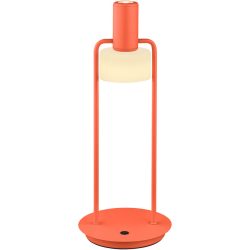 Tischlampe Banji Orange/Weiss Metall/Glas 14.5 cm 37 cm - Farbe: Peach/Weiss - LED - Lichtfarbe: Extra warmweiss - Tischlampe- LED Energiesparlampe