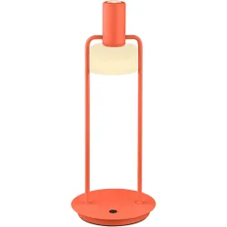 Tischlampe Banji Orange/Weiss Metall/Glas 14.5 cm 37 cm - Farbe: Peach/Weiss - LED - Lichtfarbe: Extra warmweiss - Tischlampe- LED Energiesparlampe