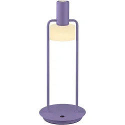Tischlampe Banji Lila/Weiss Metall/Glas 14.5 cm 37 cm - Farbe: Violett/Weiss - LED - Lichtfarbe: Extra warmweiss - Tischlampe- LED Energiesparlampe