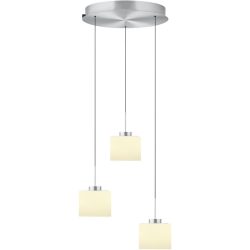 Pendellampe Abby Silber Metall 43 cm 180 cm - Farbe: Aluminium eloxiert - LED - Lichtfarbe: Extra warmweiss - Pendellampe- LED Energiesparlampe