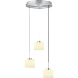 Pendellampe Abby Silber Metall 43 cm 180 cm - Farbe: Aluminium eloxiert - LED - Lichtfarbe: Extra warmweiss - Pendellampe- LED Energiesparlampe