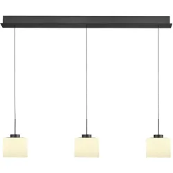 Pendellampe Abby Grau Metall 110 cm 180 cm - Farbe: anthrazit matt eloxiert - LED - Lichtfarbe: Extra warmweiss - Pendellampe- LED Energiesparlampe